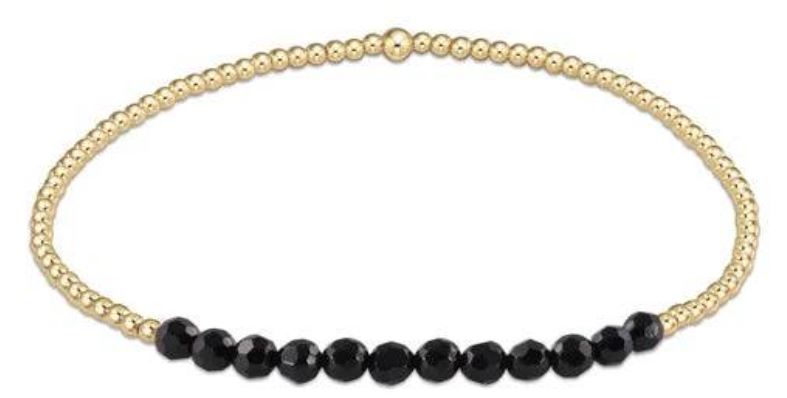 Gold Bliss 2mm Bead Bracelet - Onyx