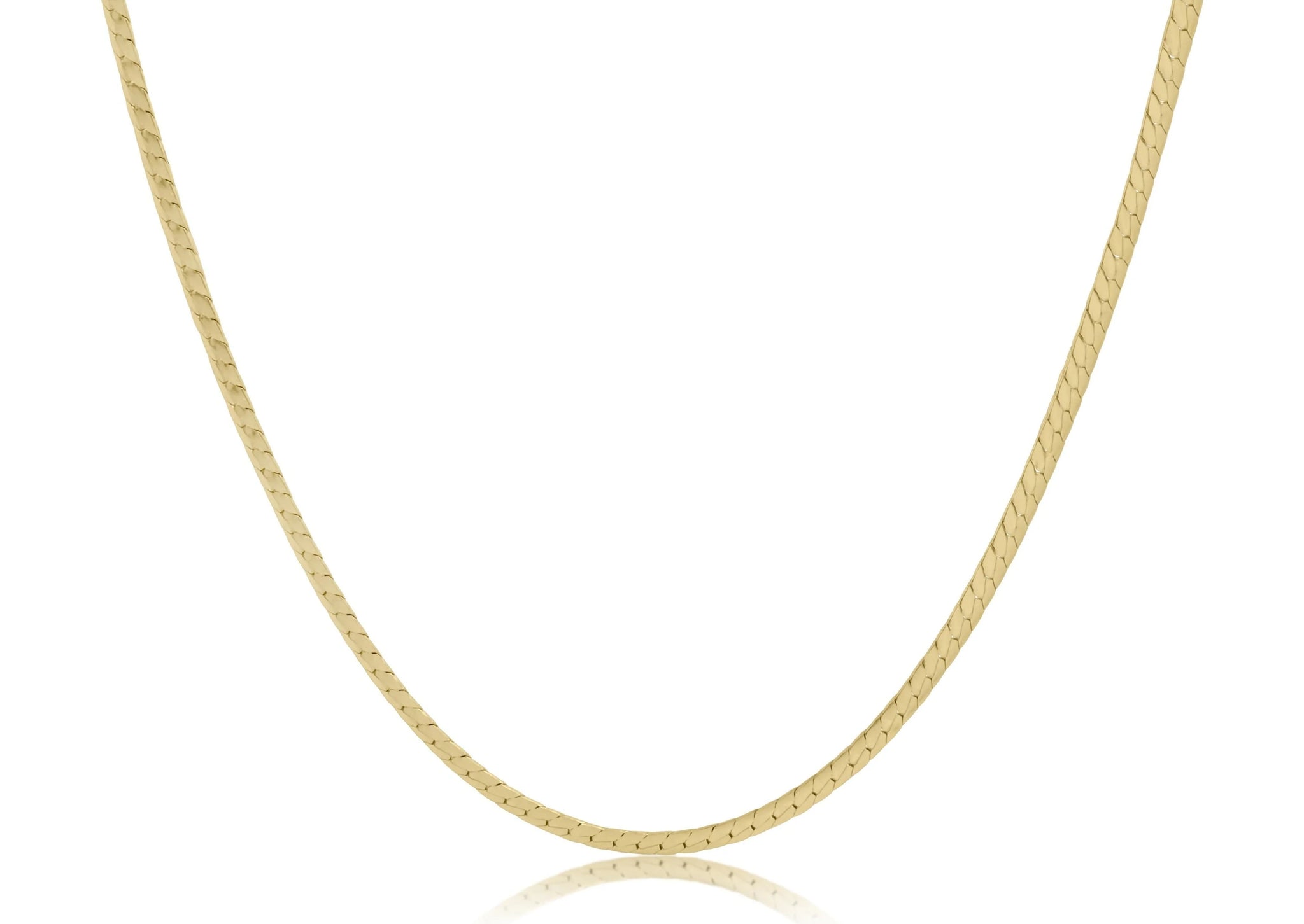 17" Choker Herringbone Chain  - Gold