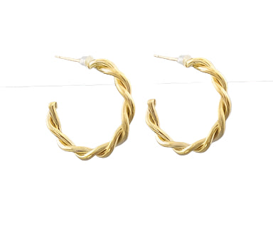 Gold Textured Hoops