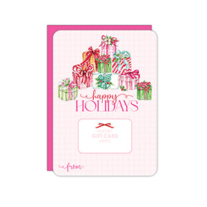 Happy Holidays Wrapped Packages Gift Card Greeting