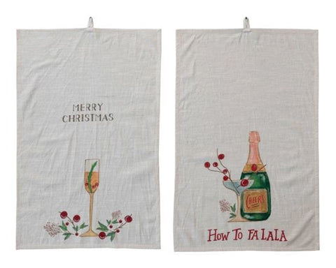 Holiday Saying Tea Towel with Loop