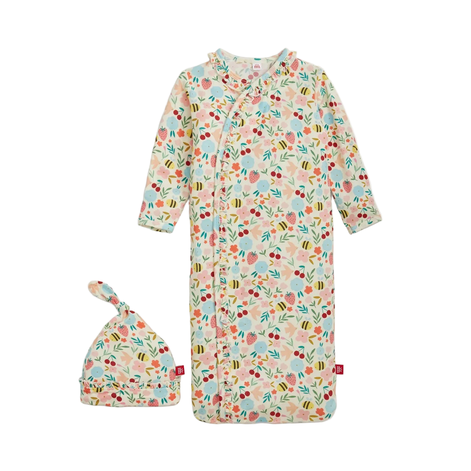 Honey Blossom Modal Magnetic Gown and Hat Set