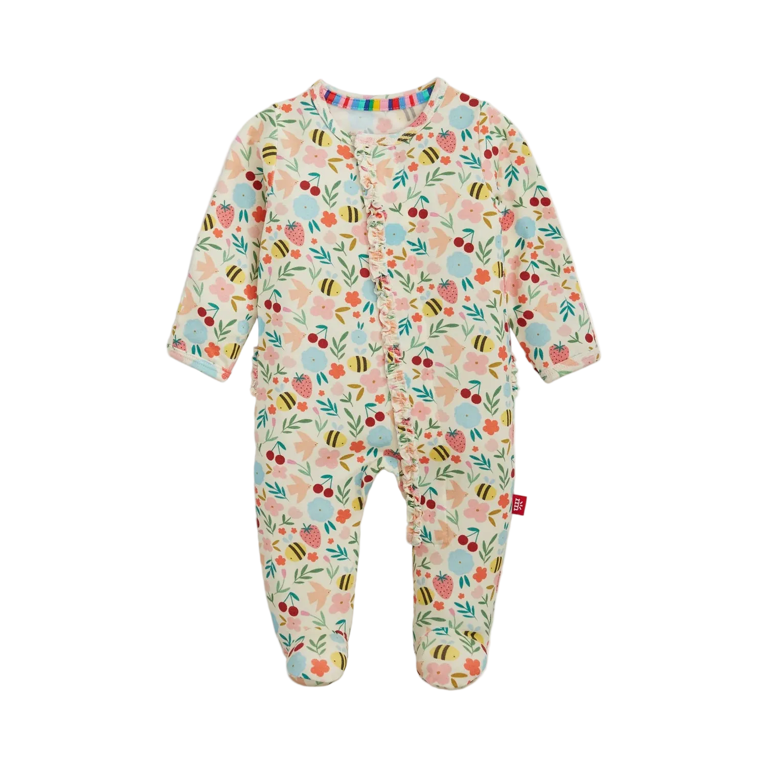 Honey Blossom Modal Magnetic Footie w/ Ruffle