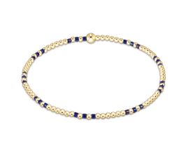 Hope Joy Pattern 2mm Bead Bracelet - Blue Metallic