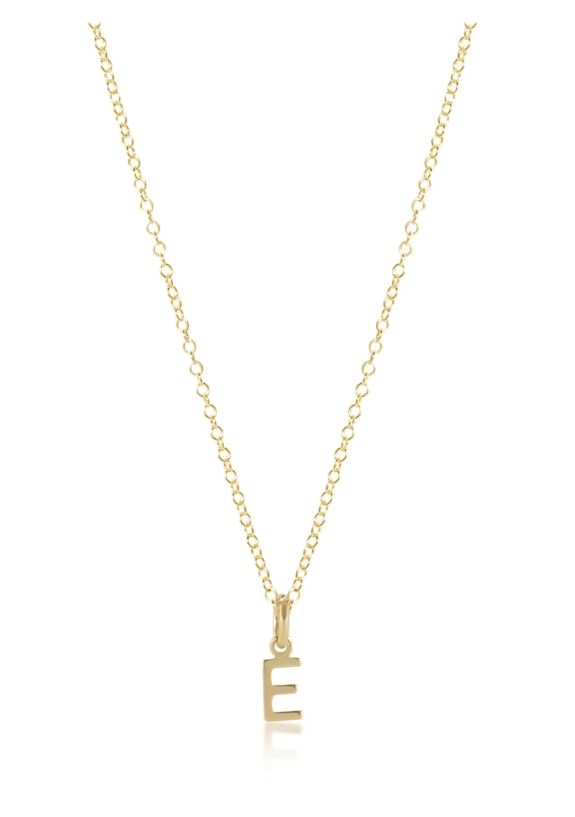 16" Initial Necklace Gold - Respect Gold Charm