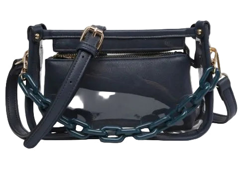 Jessica Clear Crossbody w/ Chain