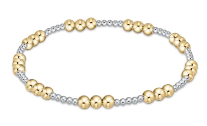 Mixed Metal Joy 4mm Bead Bracelet