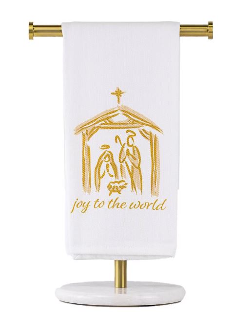 Joy to the World Nativity Tea Towel