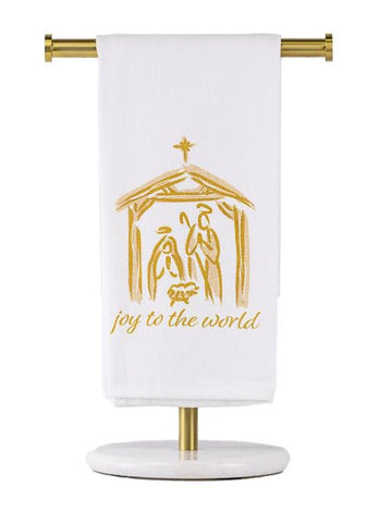 Joy to the World Nativity Tea Towel