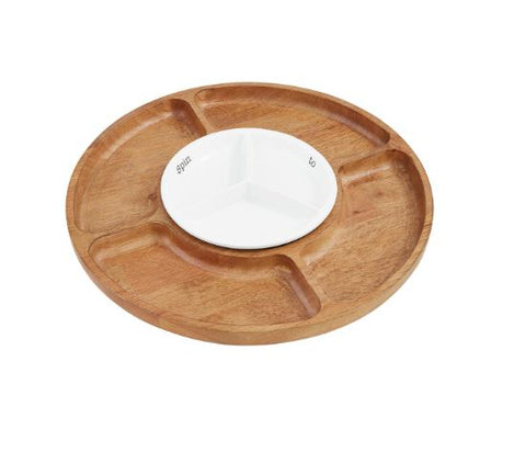 Wood Sectioned Lazy Susan