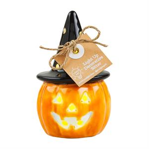 Light-Up Witch Jack-O-Lantern Sitter