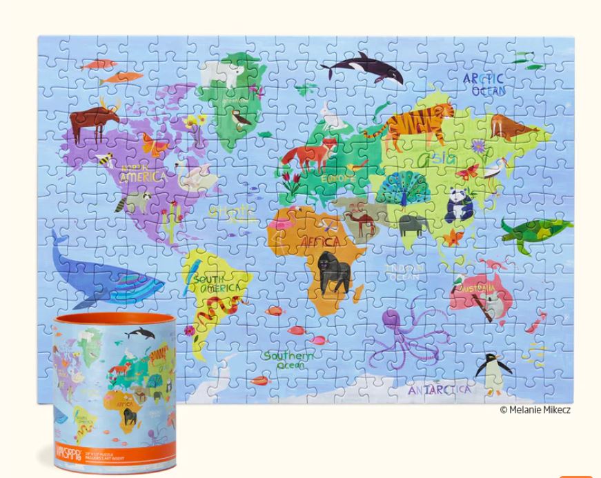 Animal World Map Puzzle