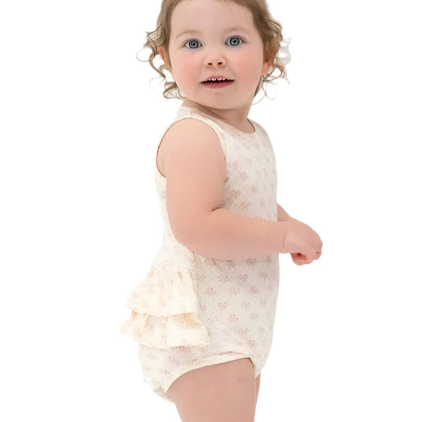 Vintage Mini Bows Ruffle Bubble