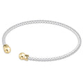 Classic Sterling Mixed Metal 2mm Bead Cuff - Gold