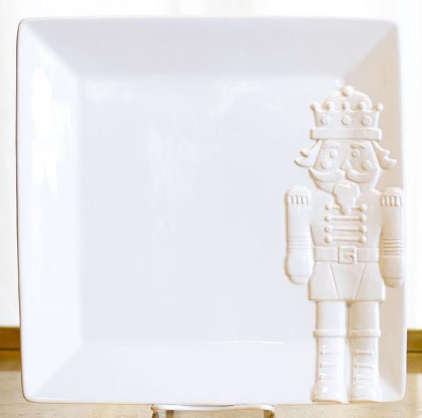 Nutcracker Embossed Square Platter