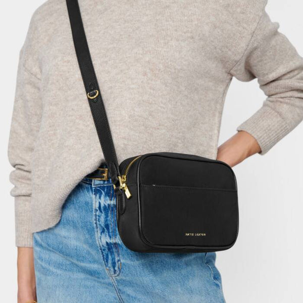 Nylon Luxe Crossbody Bag Black