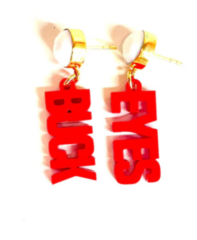 Mini Red Ohio State BUCK EYES Earrings