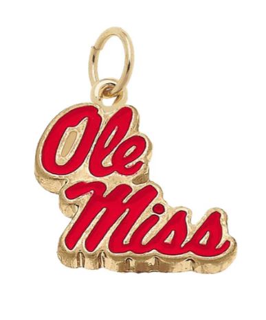 Ole Miss Enamel Script Charm