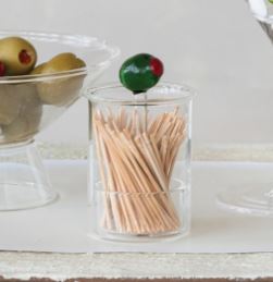 Glass Olive Toothpick Holder