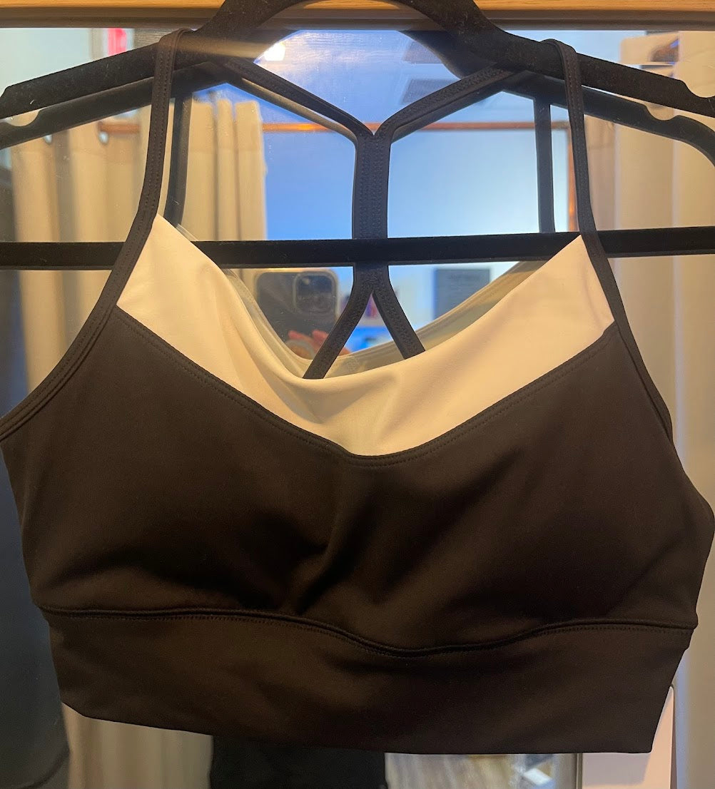 On The Line Black Sports Bra