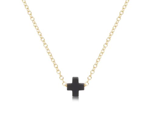 Signature Cross Necklace - Onyx