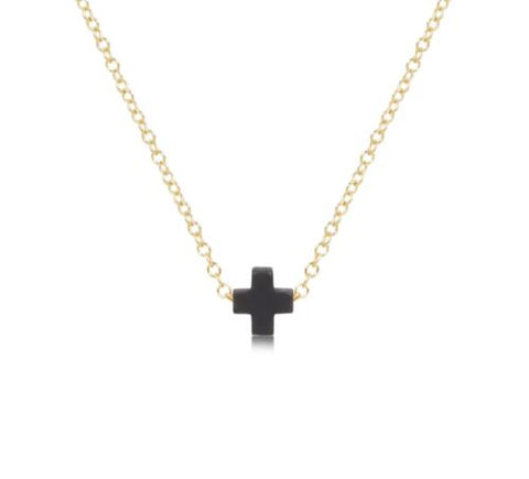 Signature Cross Necklace - Onyx