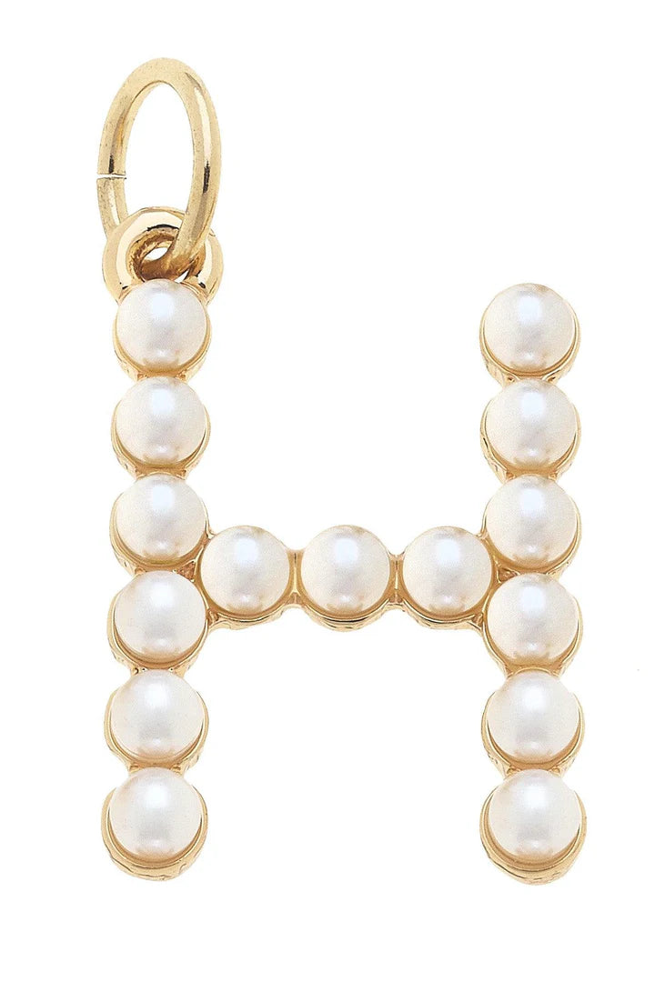Pearl Studded Letter Charm