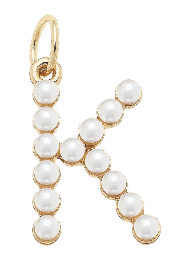 Pearl Studded Letter Charm