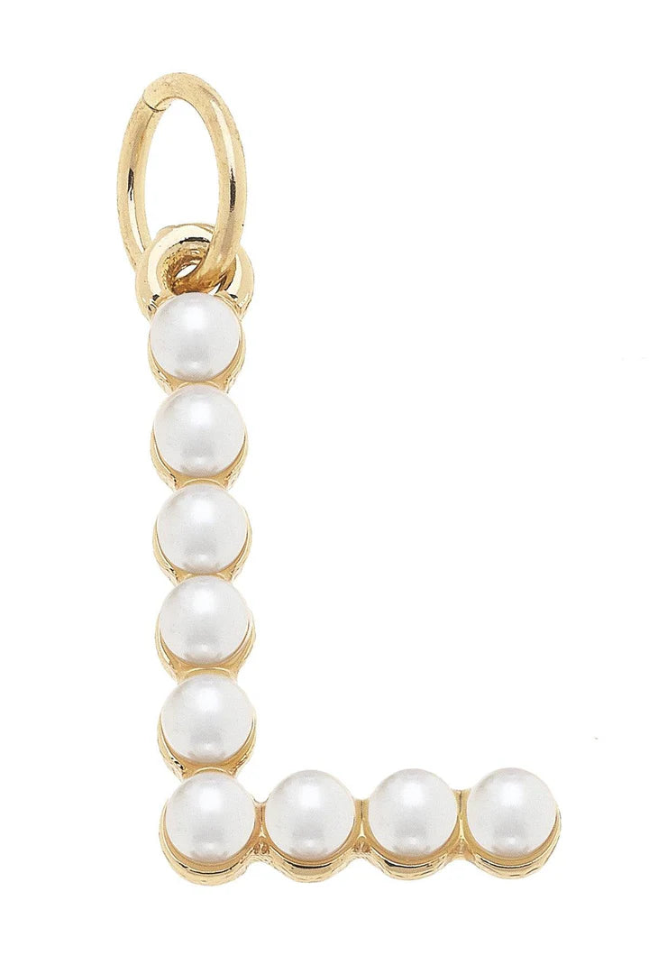 Pearl Studded Letter Charm