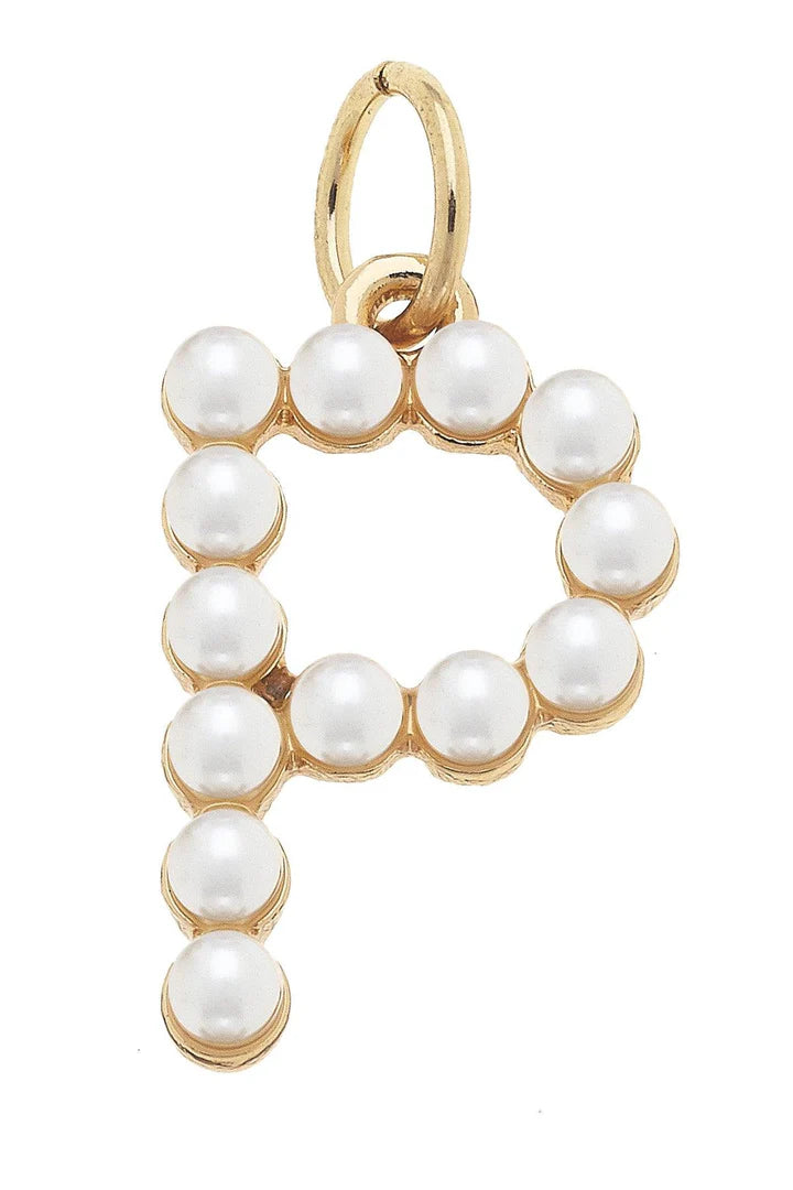 Pearl Studded Letter Charm