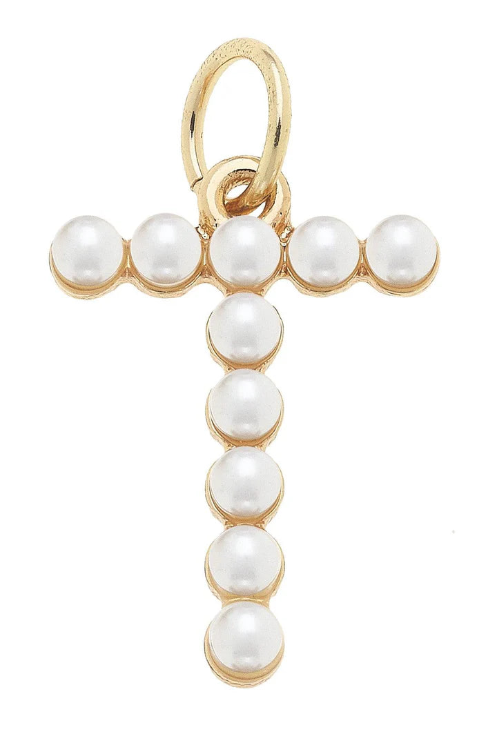 Pearl Studded Letter Charm