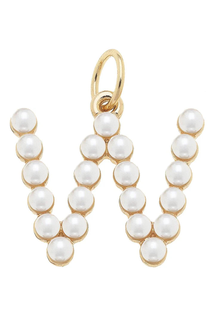 Pearl Studded Letter Charm