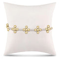 Pearl Beaded Gold Cross 3mm Bracelet