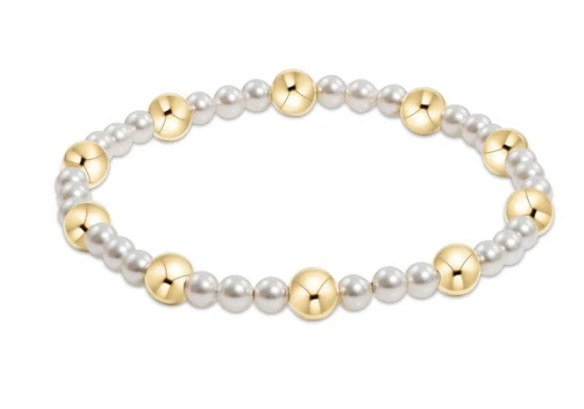 Classic Sincerity Pearl 6mm Gold Bead Bracelet