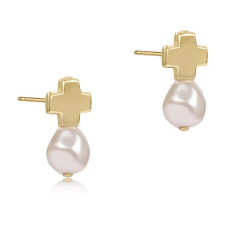 Signature Cross Gold Stud Pearl