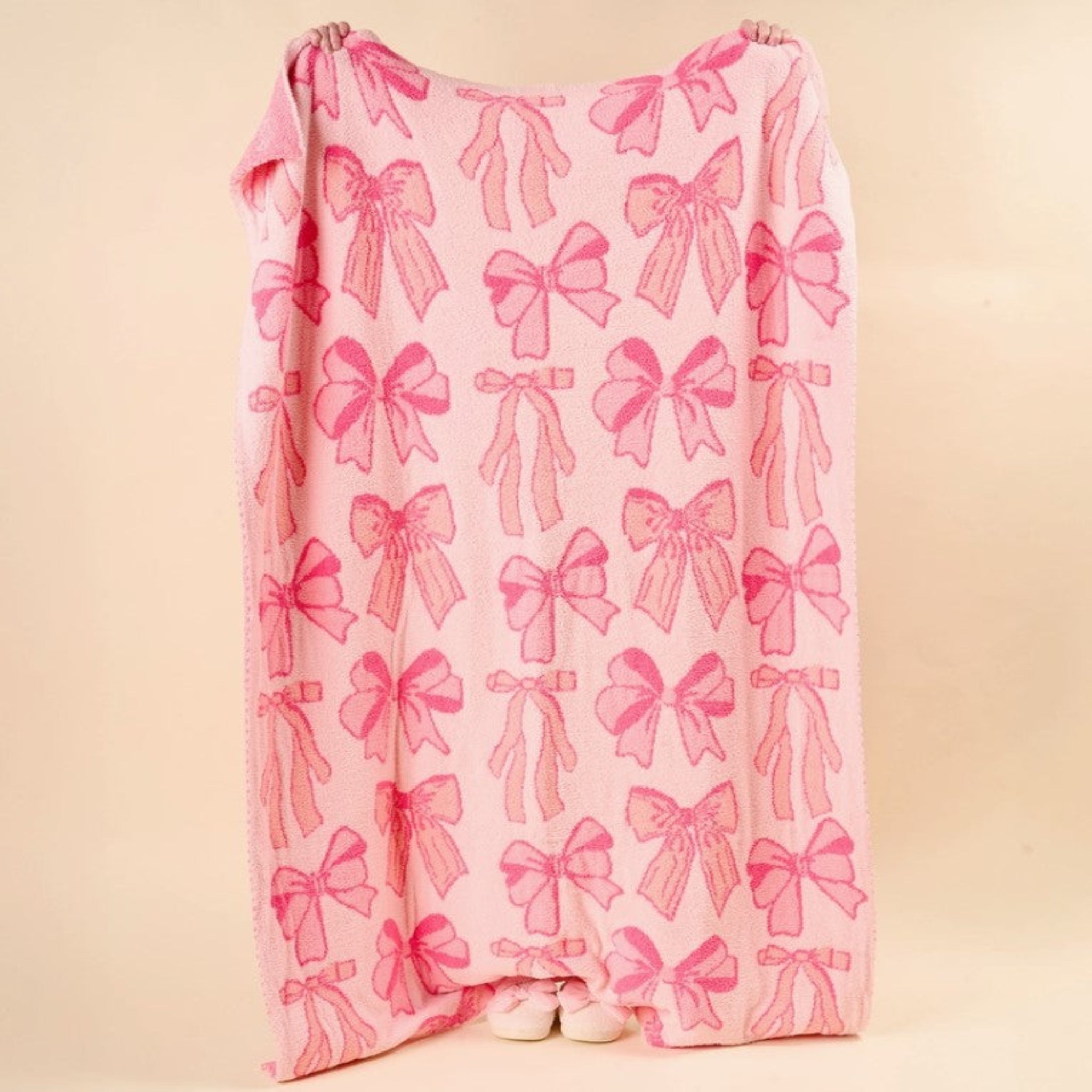 Blushing Bows Blanket Pink