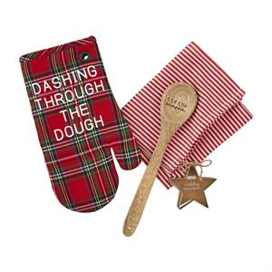 Plaid Christmas Oven Mitt Set