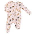 Puppy Alphabet Footie Pink