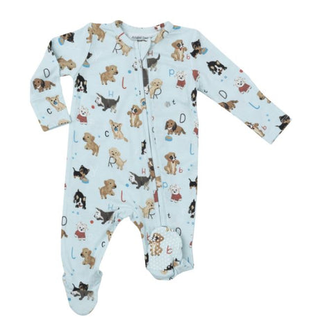 Puppy Alphabet Footie Blue