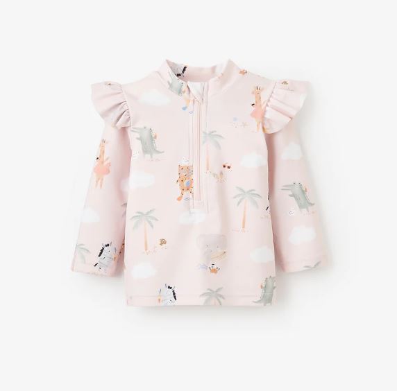 Seaside Safari Pink Rashguard