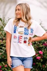 Red White & Beer Sequin Tee