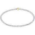 Bright Silver Faceted Hematite 2mm Bead Bracelet