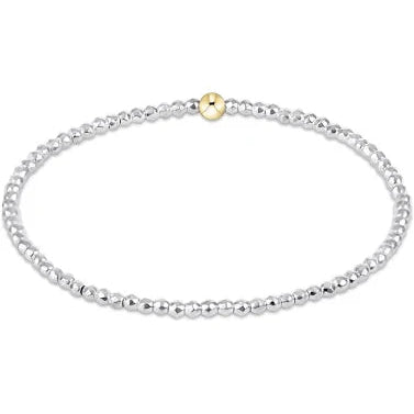 Bright Silver Faceted Hematite 2mm Bead Bracelet
