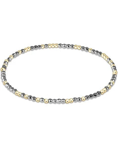 Hope Unwritten Bright Silver Faceted Hematite 2mm Bead Bracelet