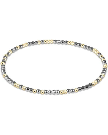 Hope Unwritten Bright Silver Faceted Hematite 2mm Bead Bracelet