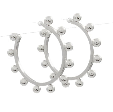 Silver Ball Hoops