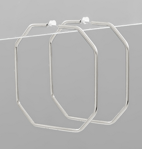 Silver Octagon Hoops