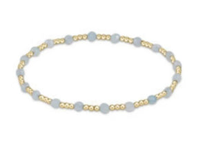Gemstone Gold Sincerity 3mm Bead Bracelet - Aquamarine
