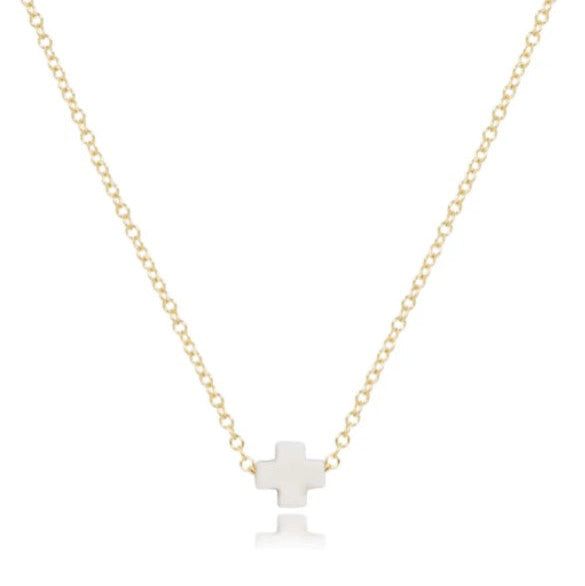 Signature Cross Necklace White