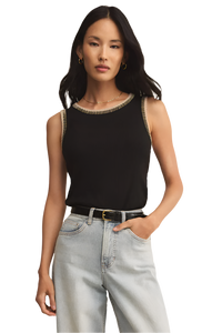 Social Rib Tank Black